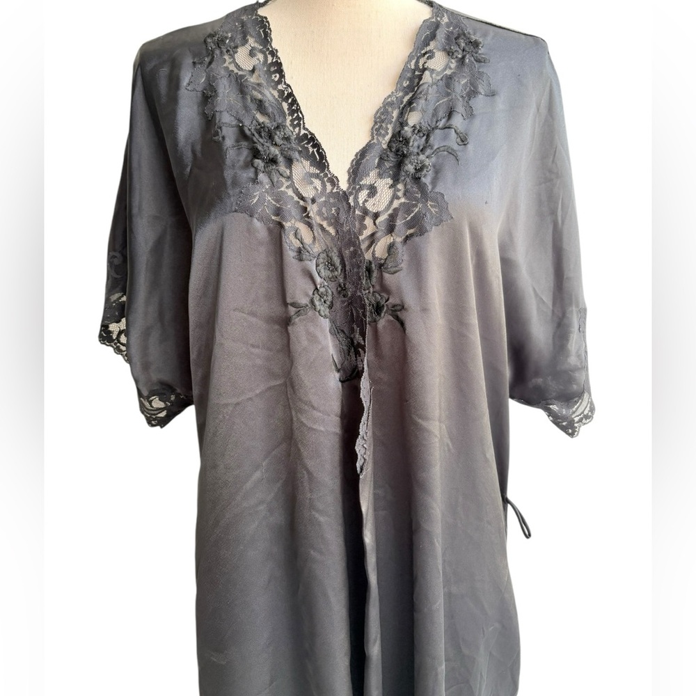 Vintage Sara Beth Black Lingerie Robe